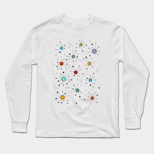 Simple Colourful Minimalist Geometric Mini Constellations Pattern Long Sleeve T-Shirt